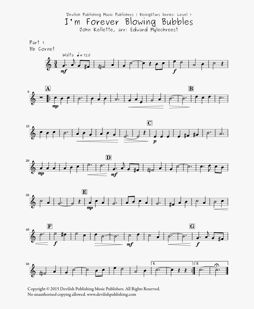 I M Forever Blowing Bubbles - Billie Jean Violin Notes, HD Png Download