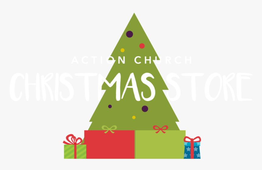 Christmas Store Logo Logo With Tree - Christmas Tree, HD Png Download