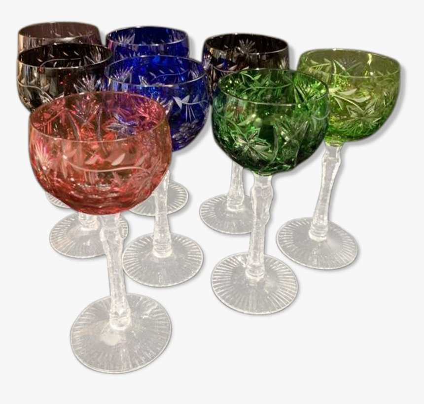 Saint Louis Baccarat Colored Crystal Wine Glasses 
 - Champagne Stemware, HD Png Download