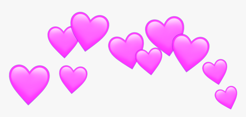 Sticker Heart Hearts Crown Tumblr Overlay Pink Png - Light Purple Heart Emoji, Transparent Png