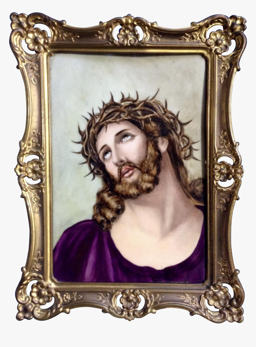 Antique European Icon Jesus Christ Crucifixion Portrait - Picture Frame, HD Png Download