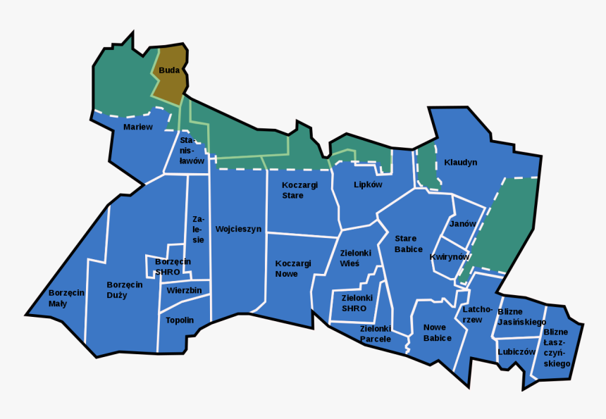 Pol Gmina Stare Babice Map Buda - Kampinoski Park Narodowy Mapa, HD Png Download