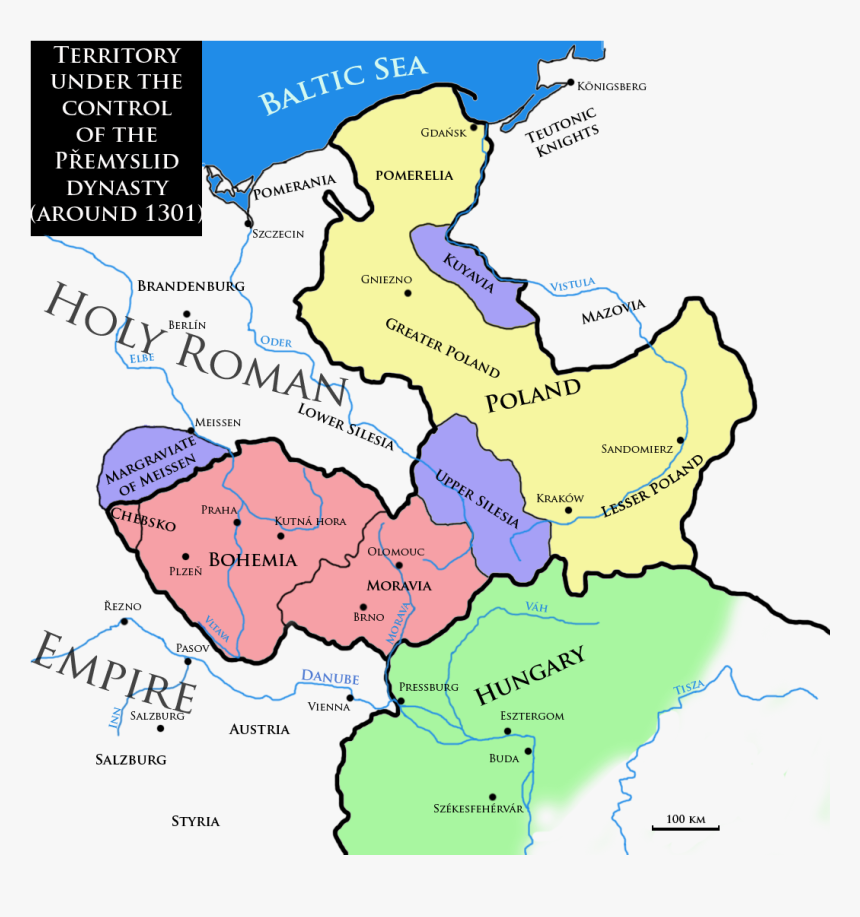 File - Wenceslausiimap-en - Medieval Bohemia Map, HD Png Download