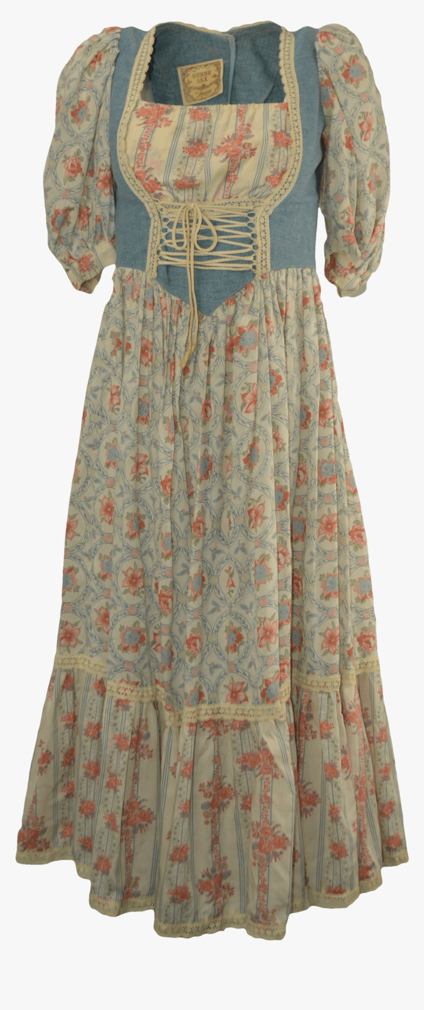 Peach And Blue Dress By Gunne Sax, HD Png Download