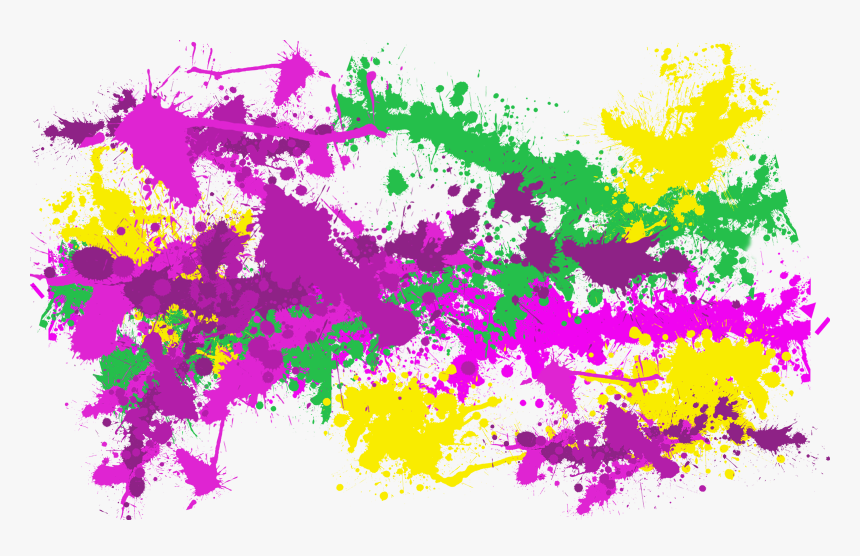 Pink Purple Yellow Green Splatters - Purple Green Splatter Png, Transparent Png