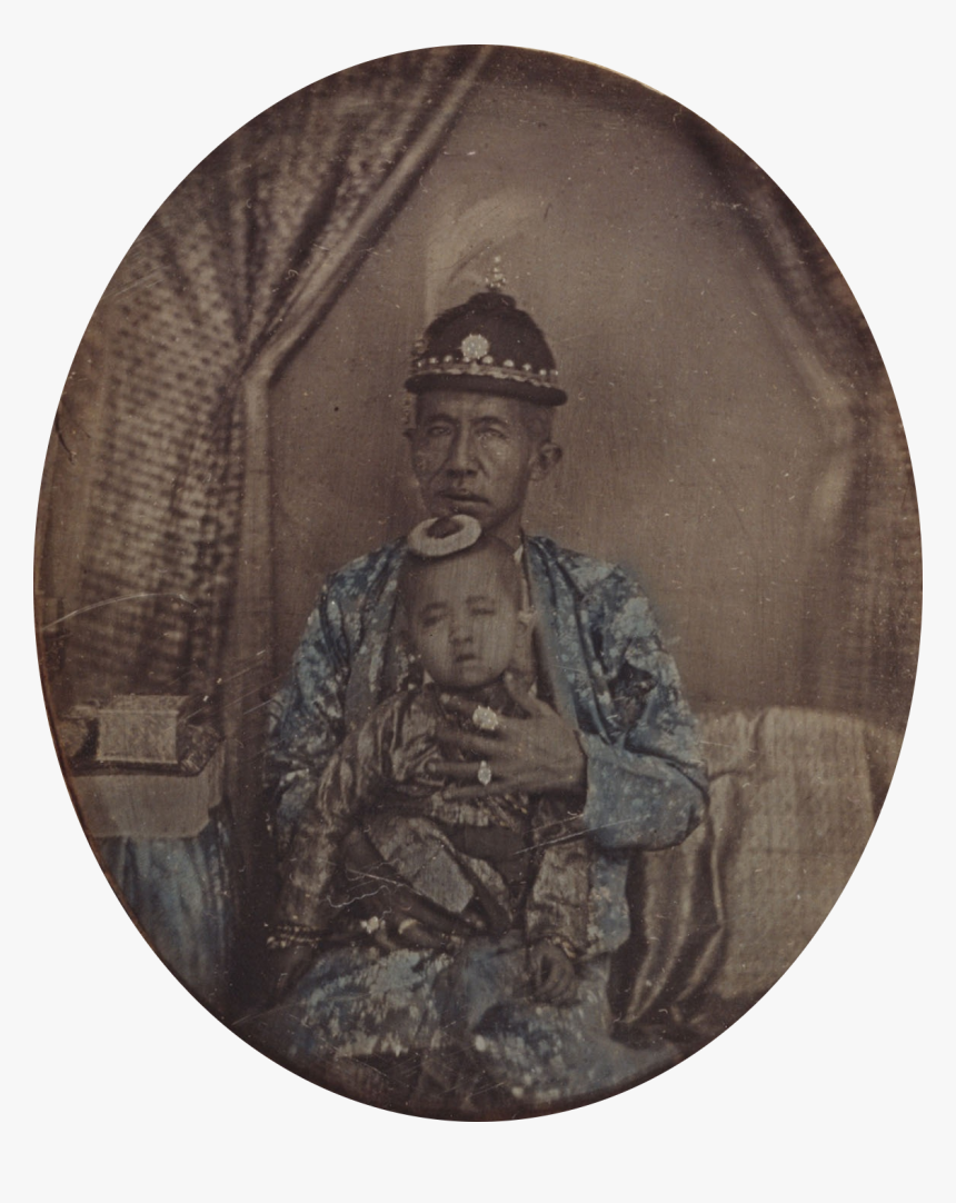 Daguerreotype Of King Mongkut And Daughter, 1861 - King Mongkut Daguerreotype, HD Png Download