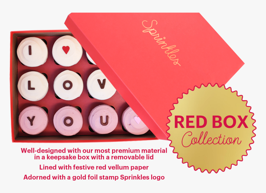 Red Box Of A Dozen Cupcakes That Spells Out I Love - Cupcake, HD Png Download