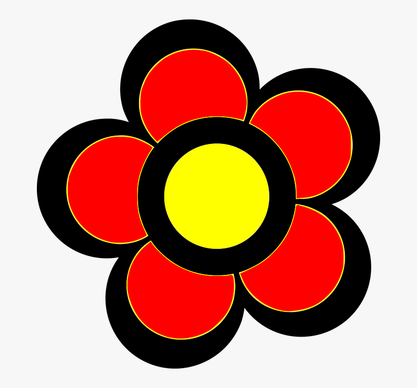 Red, Yellow, Flower, Flowers, Color, Plant, Pretty - Flower Colored Clip Art, HD Png Download