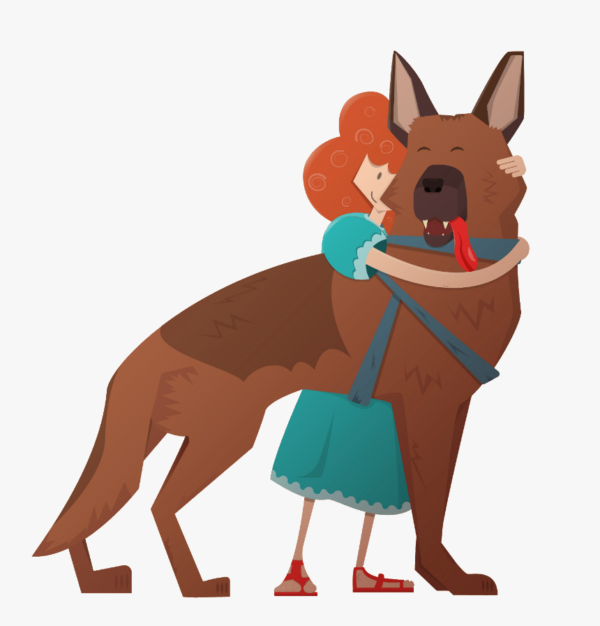 Are German Shepherds Good With Kids - People Love Dog Cartoon, HD Png Download
