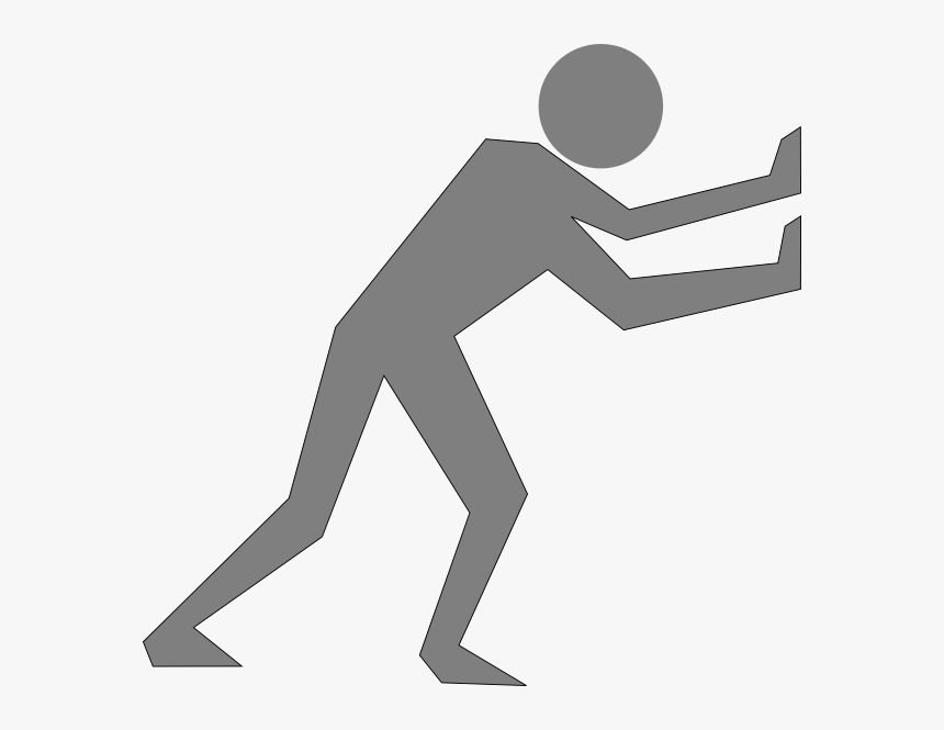 Man Pushing Grey Svg Clip Arts - Push Clipart, HD Png Download