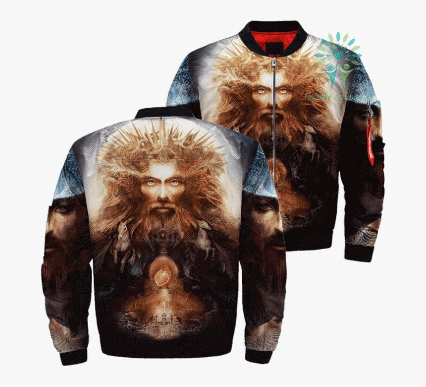 Android Jesus Over Print Jacket %tag Familyloves - Jacket, HD Png Download