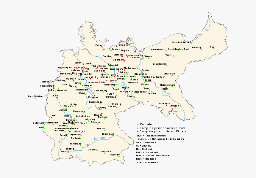 German Pow Camps Map, HD Png Download