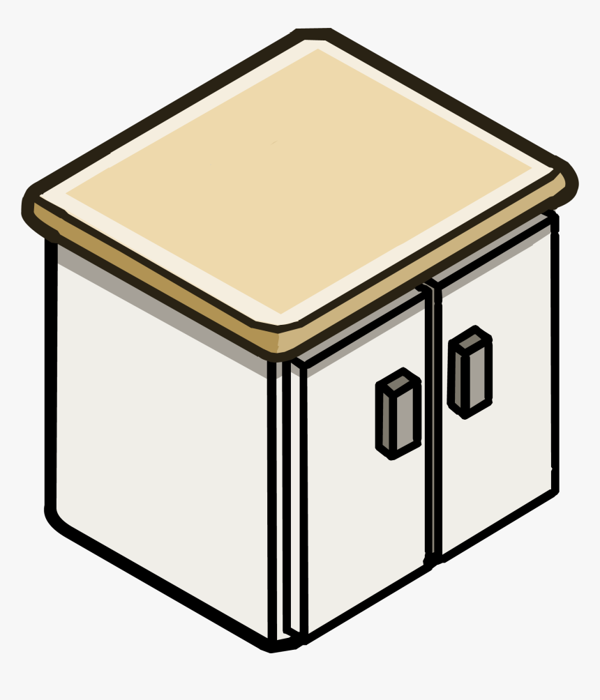 Granite Top Double Cabinet - Club Penguin Kitchen Furniture, HD Png Download
