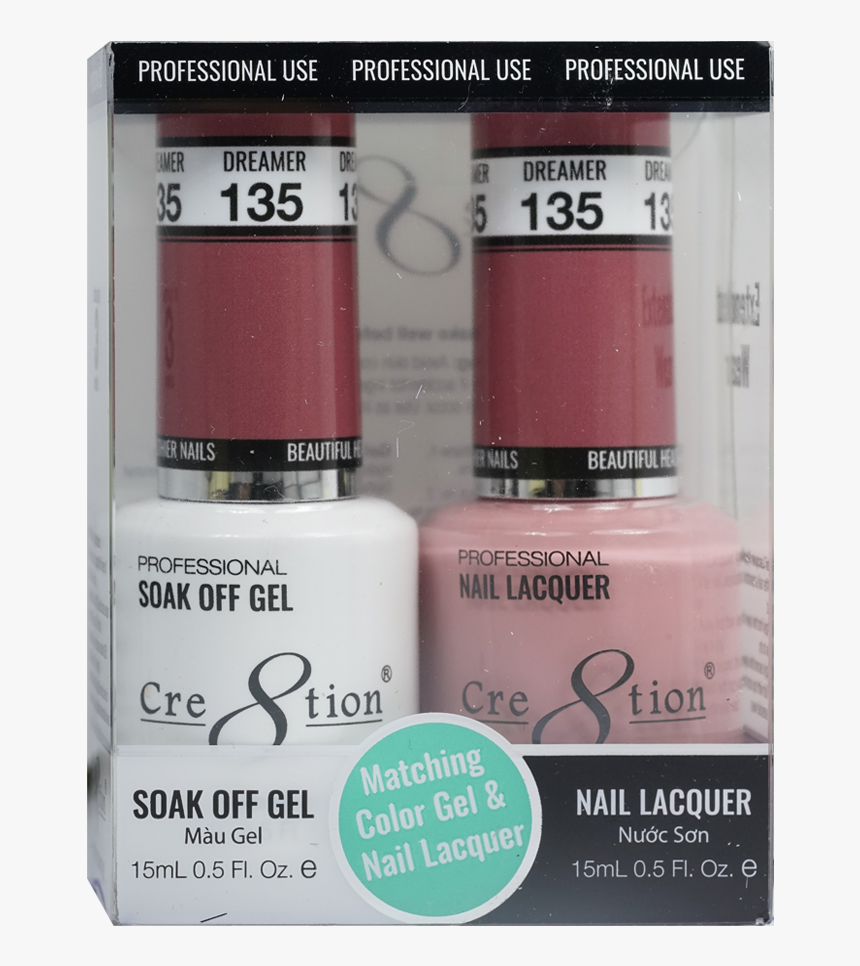 Cre8tion Matching Color Gel & Nail Lacquer 135 Fire - Cre8tion 026, HD Png Download