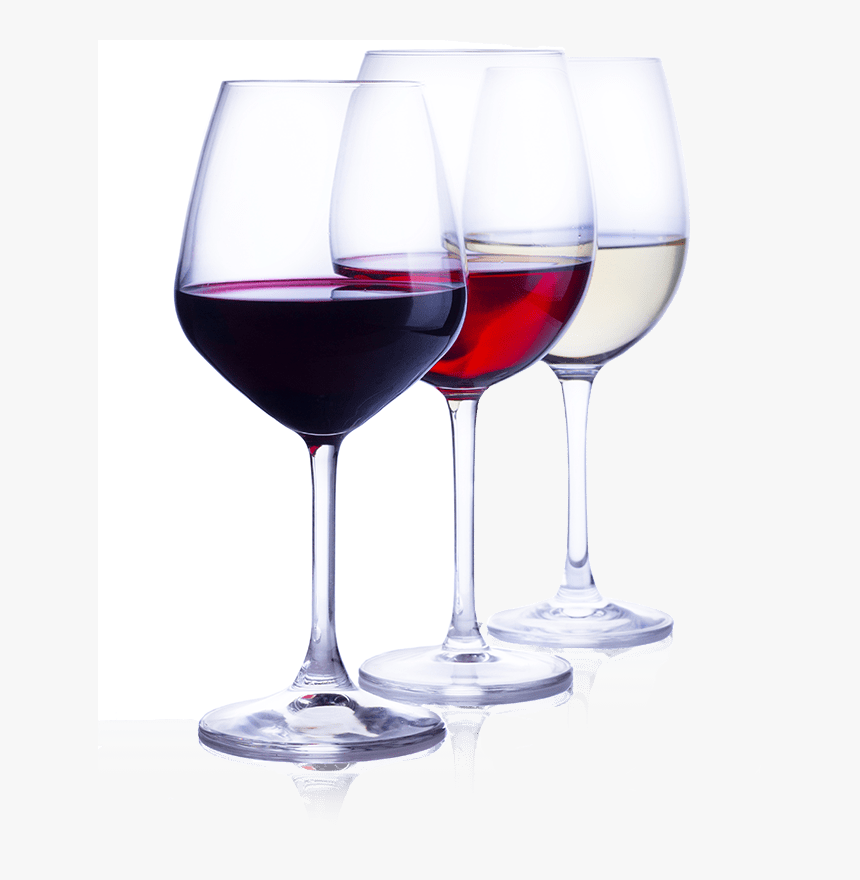 3 Wine Glasses With Different Varietals - Wine Glass, HD Png Download