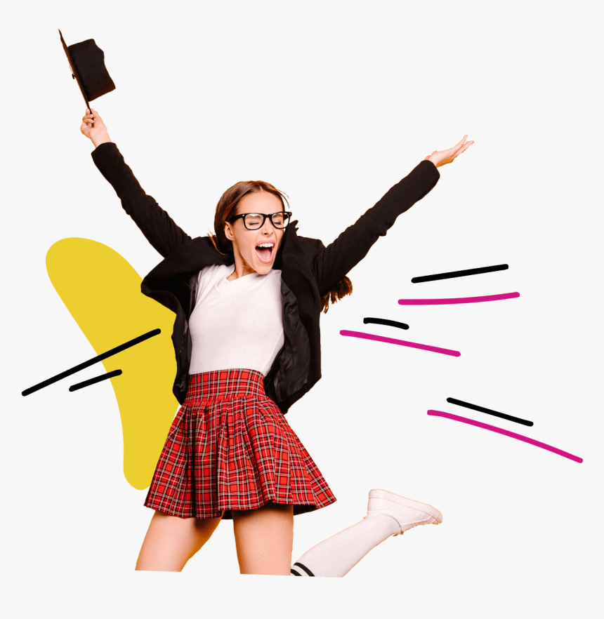 Joyful Female Student At High School Graduation In - Girl, HD Png Download