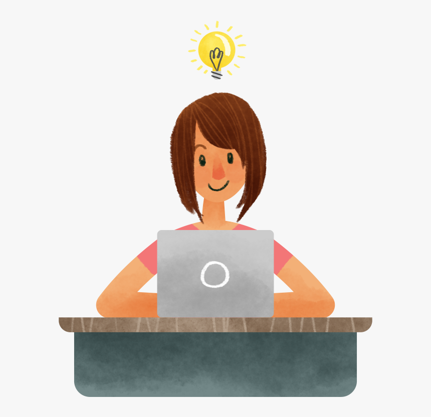 Thinking-girl - Cartoon, HD Png Download