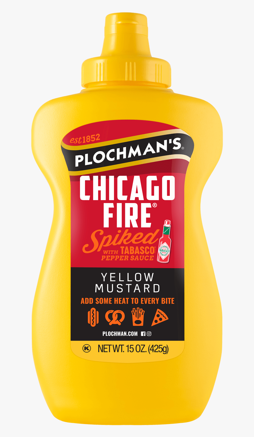 Chicago Fire Mustard In A Banjo Bottle, 15oz - Plastic Bottle, HD Png Download