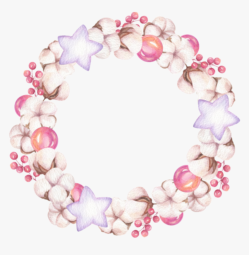 Hand Painted Cotton Wreath Png Transparent - Bead, Png Download