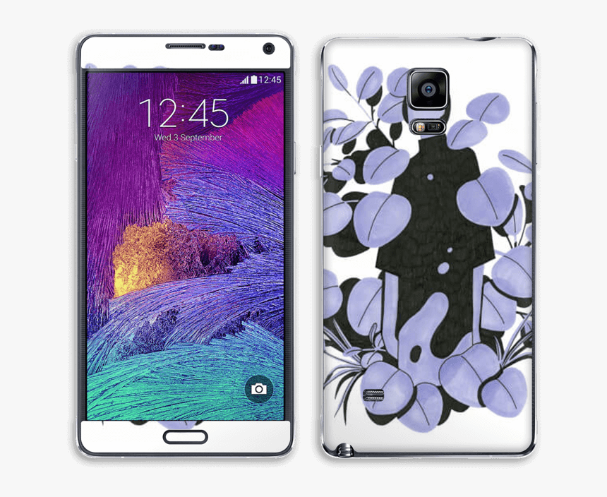 Purple Blue Leaves Skin Galaxy Note - Galaxy Note 5 Papercraft, HD Png Download
