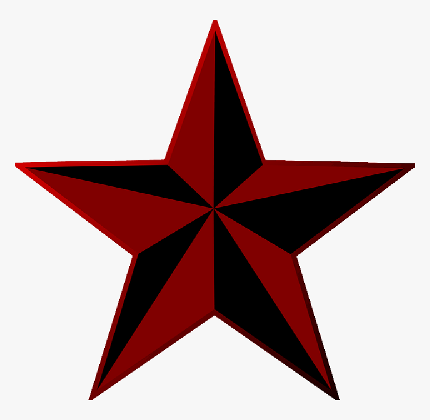 Red, Black, Western, Rock, Star, Punk, Stars, Free - Western Star Clipart, HD Png Download