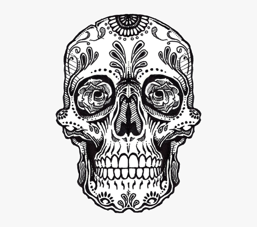 Mexican Skull Art Tumblr For Kids - Cute Sugar Skull Designs, HD Png Download