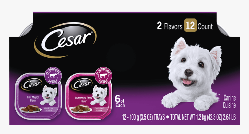 Cesar® Filet Mignon & Porterhouse Steak Flavors 12ct - Wet Cesar Dog Food, HD Png Download