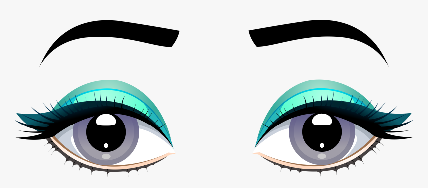 Download Grey Female Eyes With Eyebrows Png Clip - Clipart Blue Eyes, Transparent Png