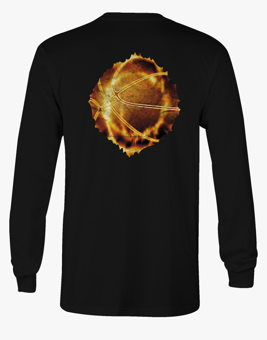 Basketball Long Sleeve Tshirt Fire Flaming Shirt For - T Shirt Angry Ball, HD Png Download