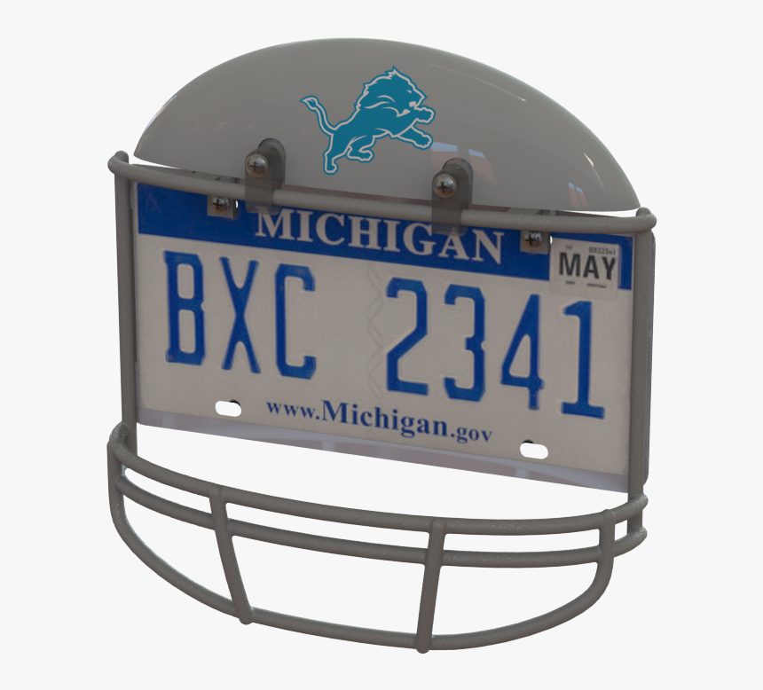 Detroit Lions Helmet Frame - Michigan License Plate, HD Png Download