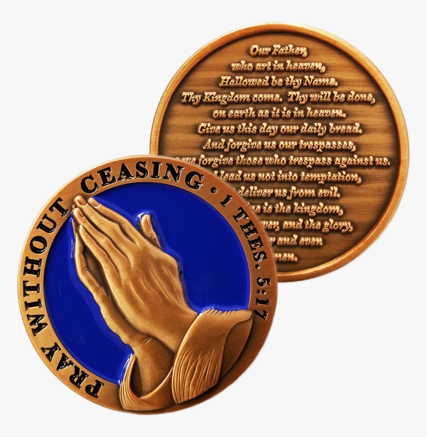 Antique Gold Plated Christian Challenge Coin, The Lord - Lord's Prayer, HD Png Download