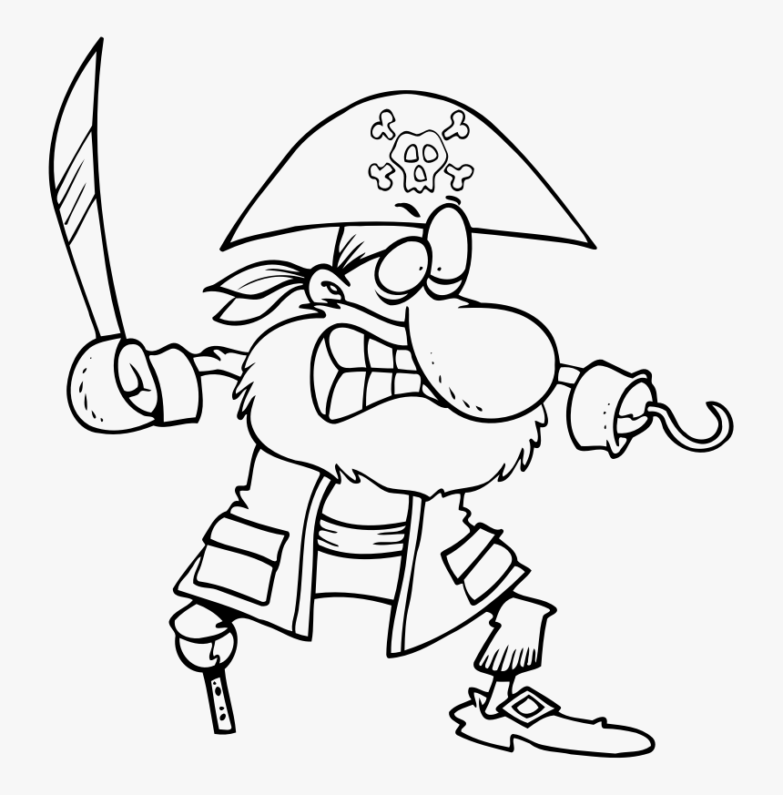 Pirate - Outline Of A Pirate, HD Png Download