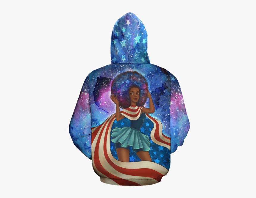 African American Girl All-over Hoodie 
 Class - Visual Arts, HD Png Download