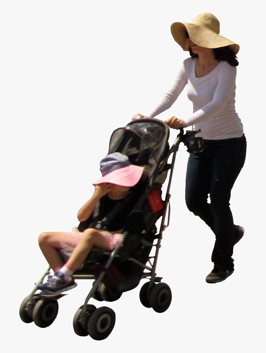 Pram Transparent Background - Mother And Stroller Png, Png Download