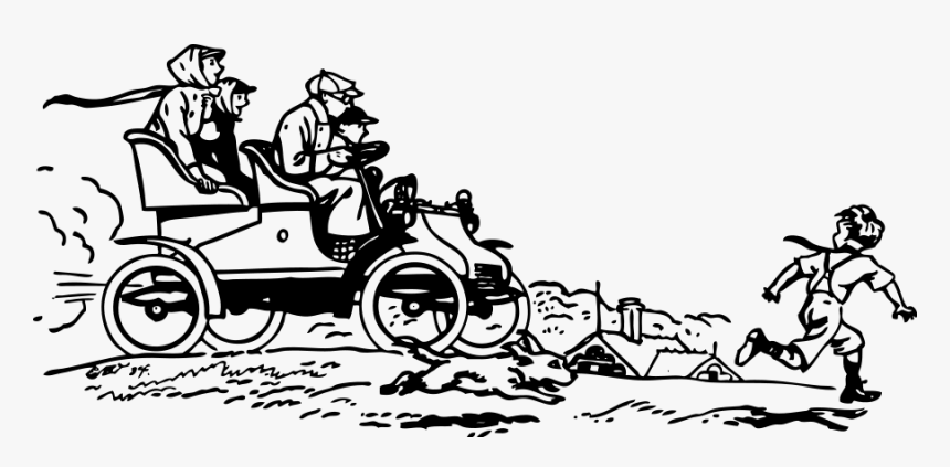The New Automobile Svg Clip Arts - Vintage Black And White Clipart People In Car, HD Png Download