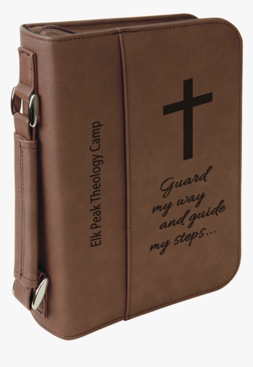 Dark Brown Leatherette Book/bible Cover With Zipper, HD Png Download