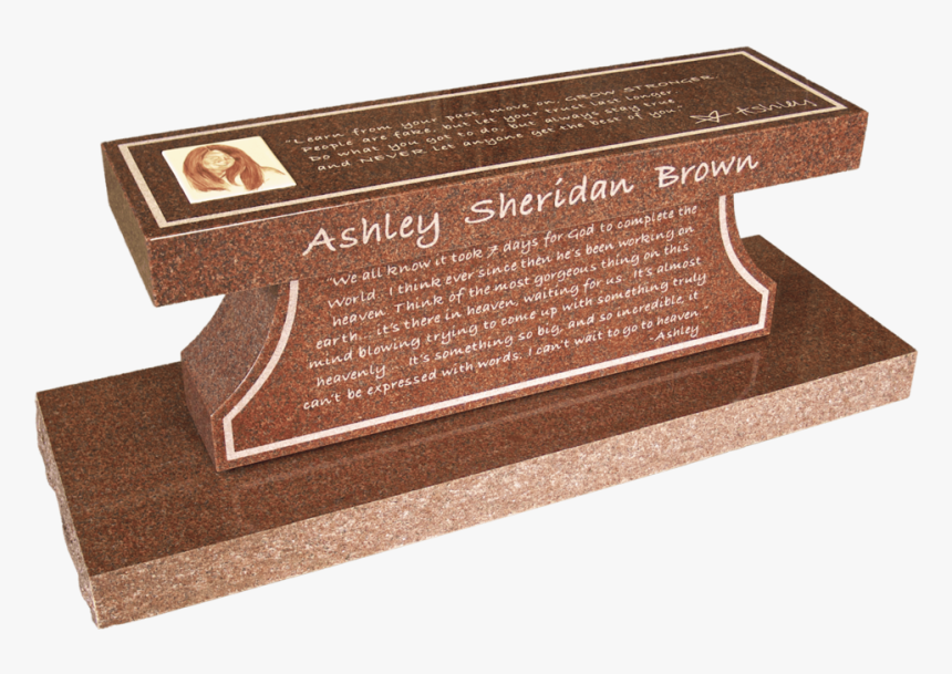 Red Granite Bench, Forest Lawn Cemetery, Beaumont, - Commemorative Plaque, HD Png Download