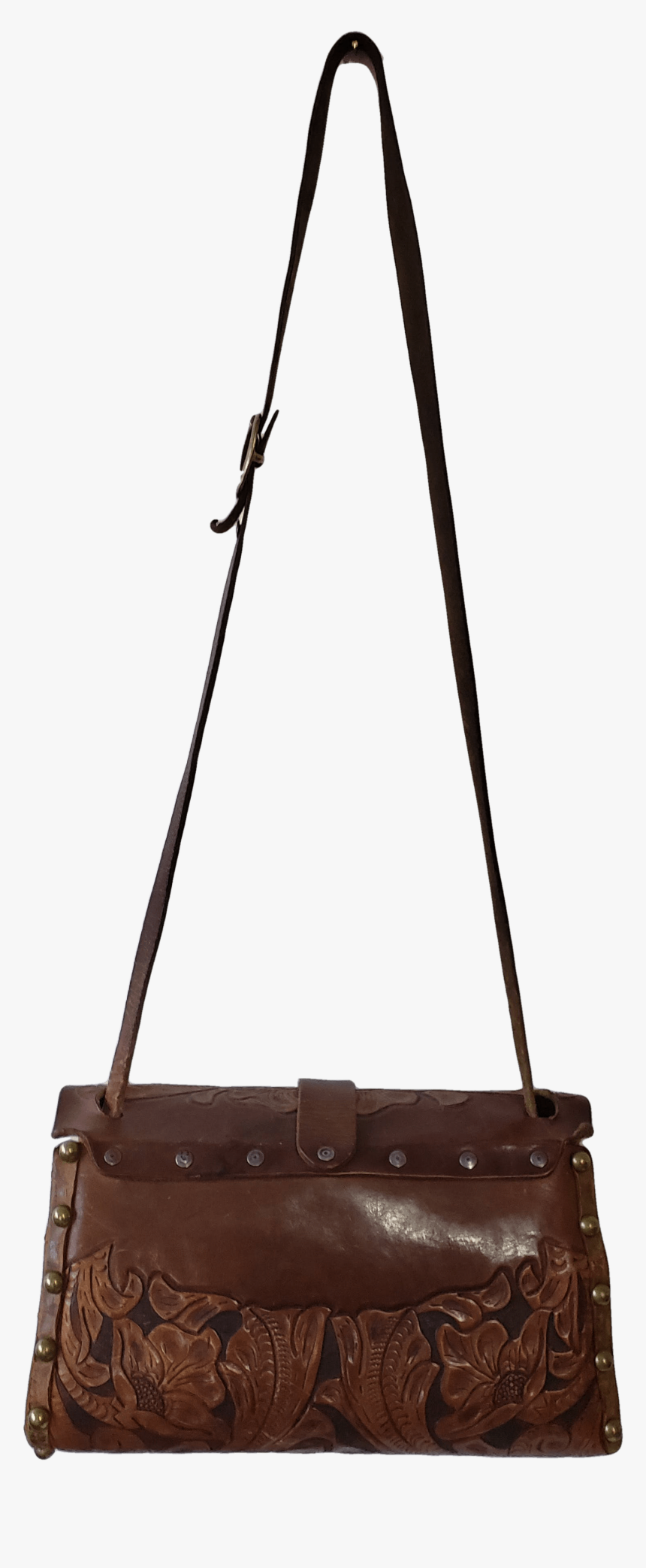 Brown Floral Carved Crossbody - Shoulder Bag, HD Png Download