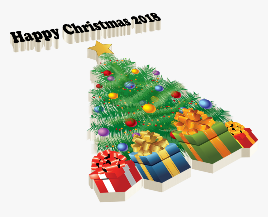 Happy Christmas 2018 Png Transparent Image - Christmas Tree, Png Download