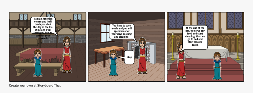Day In The Life Of An Athenian Woman Comic, HD Png Download
