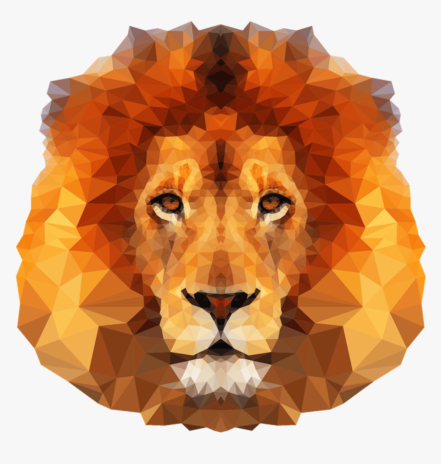 Low Poly Lion Head, HD Png Download