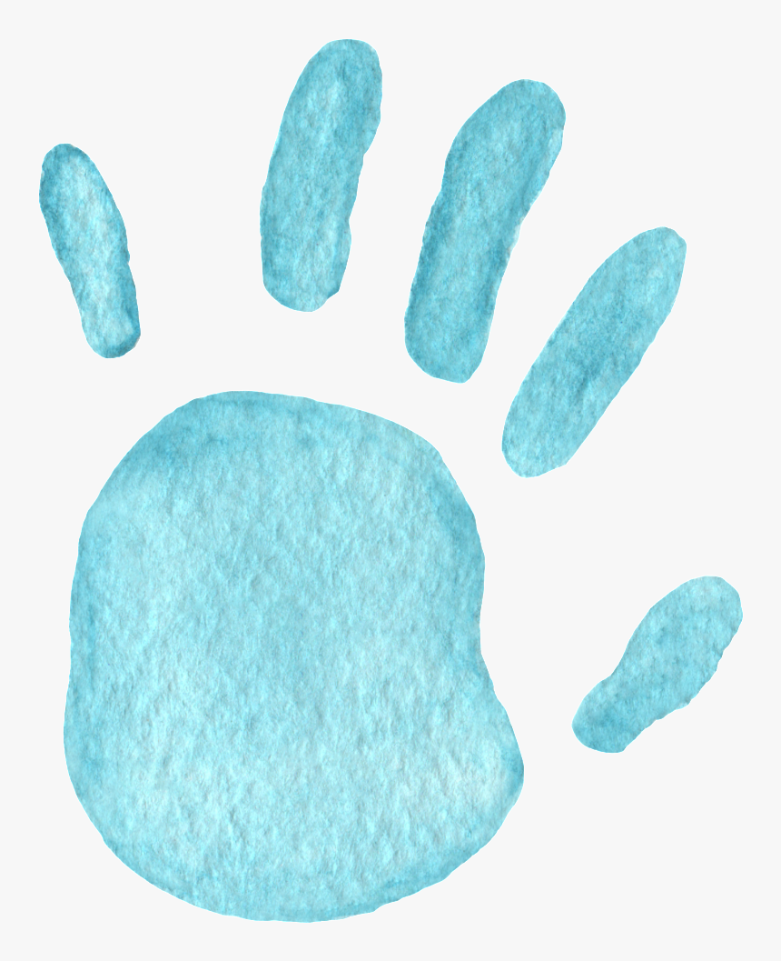 Mountain Blue Handprint Transparent Decorative - Paw, HD Png Download