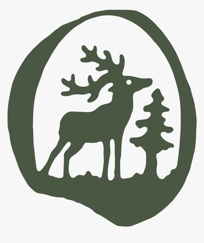 Reindeer Logo Green Antler Silhouette - Reindeer, HD Png Download