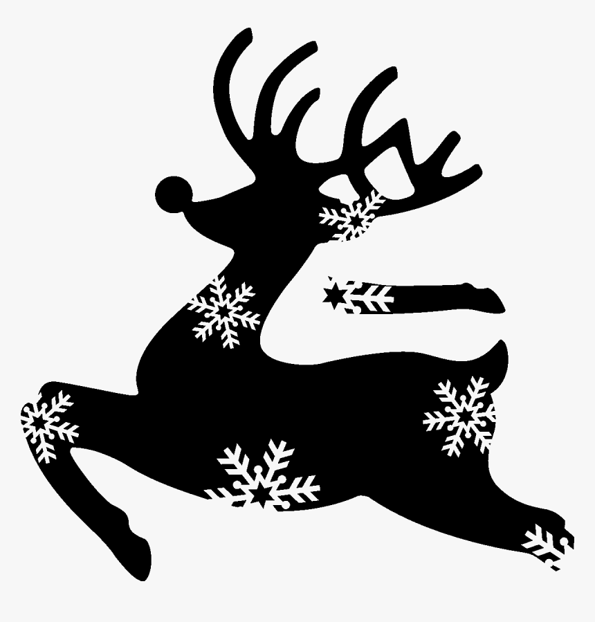 Reindeer Antler Silhouette H&m Clip Art - Reno Saltando Png, Transparent Png