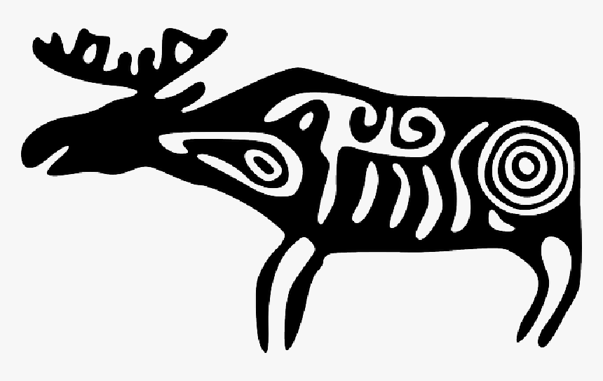 Silhouette, Elk, Animal, Patterns, Abstract, Antlers - Gtnhjukbas Пнг, HD Png Download