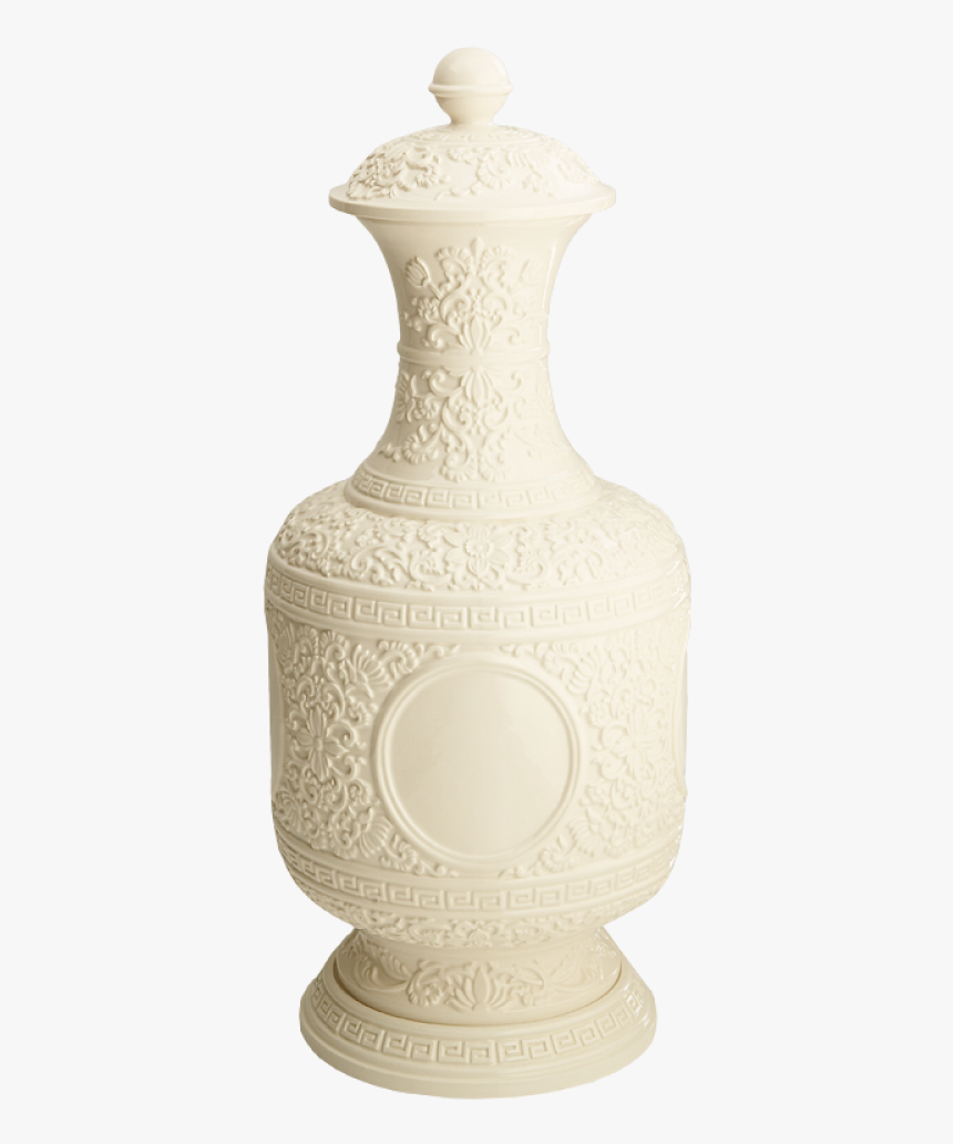Medallion Greek Key Vase With Cover - Ceramic, HD Png Download