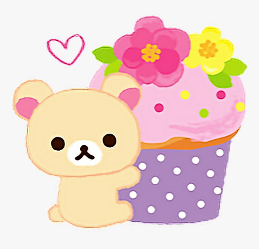 Kawaii Cute Bear Chibi Rillakkuma Png Stickers Flowers, Transparent Png