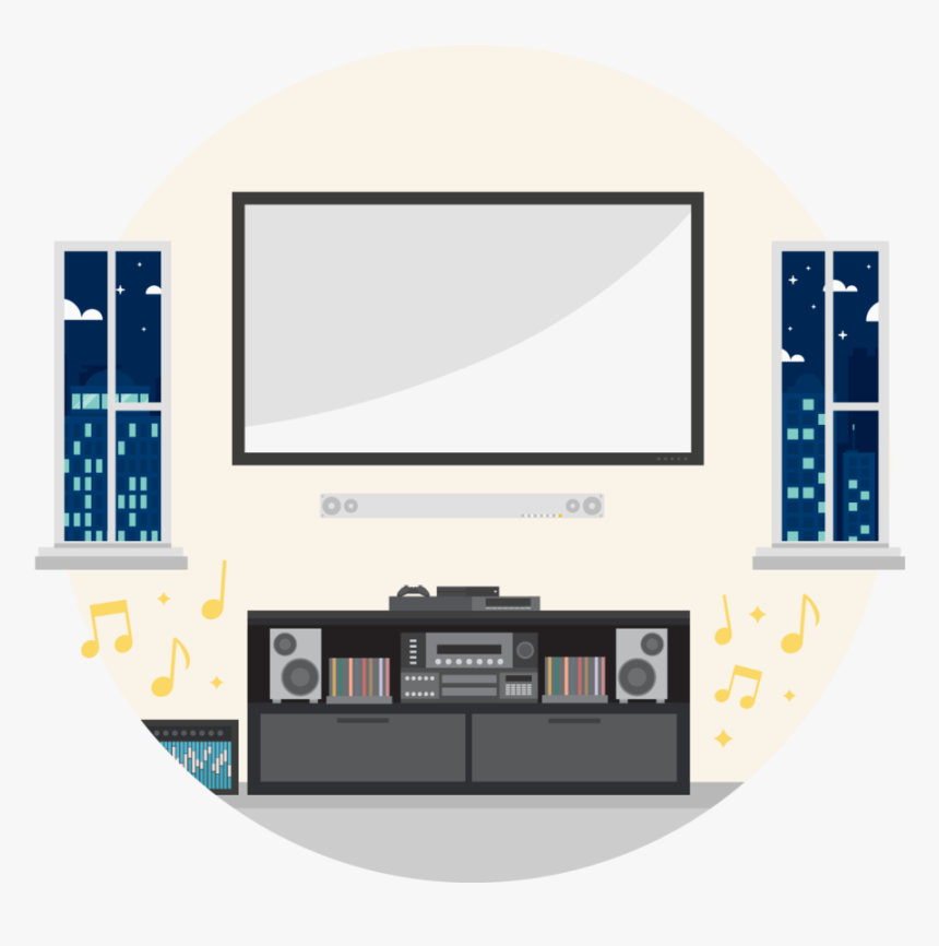 Flat Screen Tv On Wall Png, Transparent Png