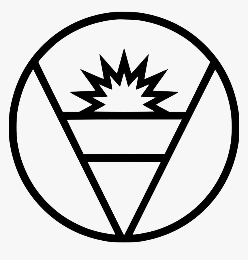Country Flag Antigua Barbuda - Antigua Flag Circle Black And White, HD Png Download