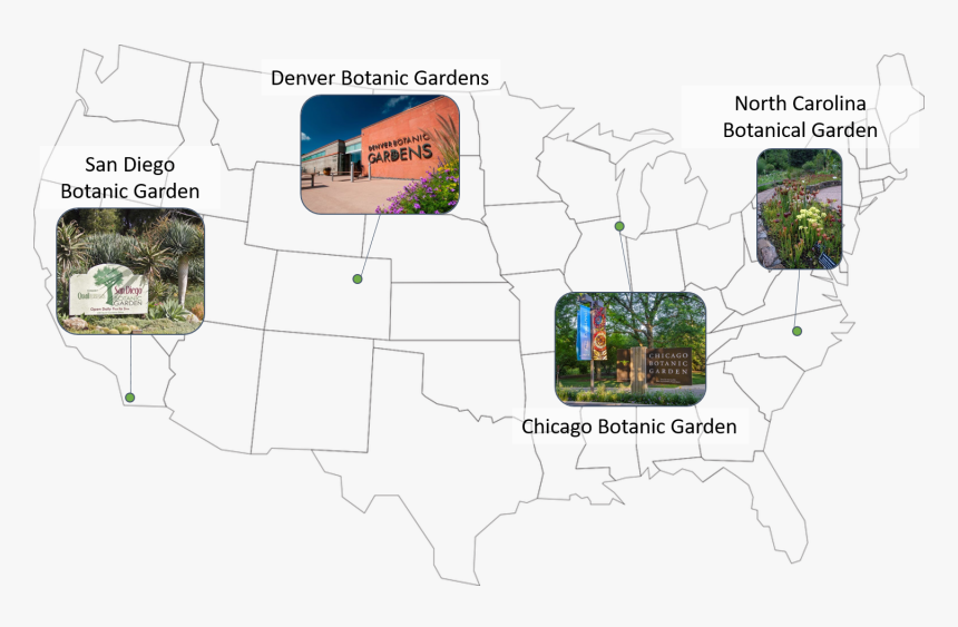 Map Of Locations Of Budburst-nativars Partner Gardens - Atlas, HD Png Download